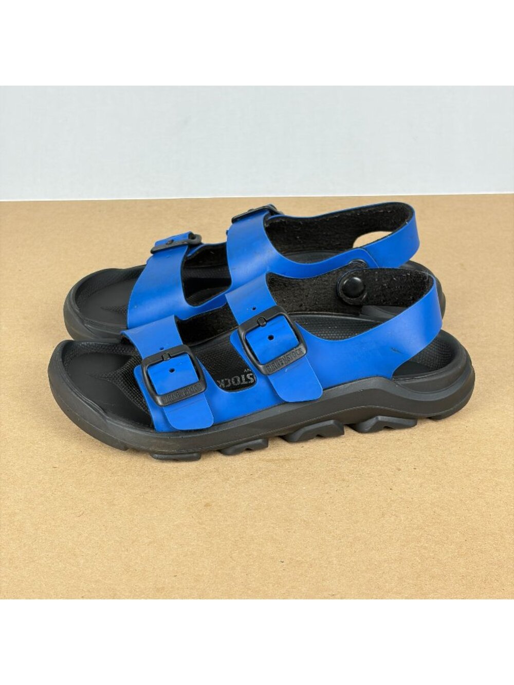 Birkenstock Mogami Slingback Sandals Kids Size 1 Narrow Blue Black Adjustable